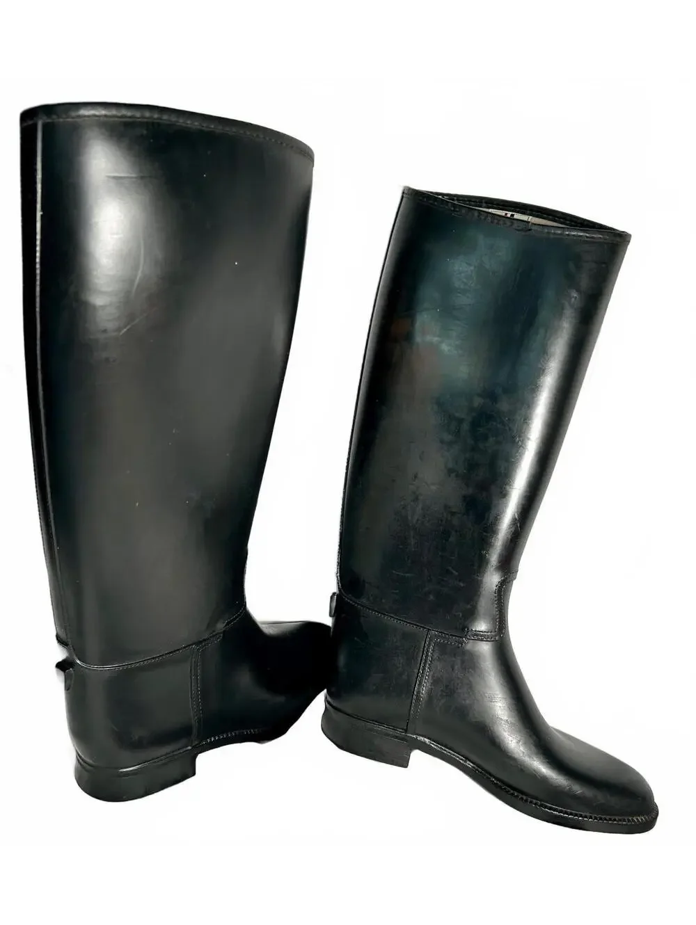 Cottage Craft Riding Boots Womens 6 Black Rubber Tall Equestrian Made in Israel